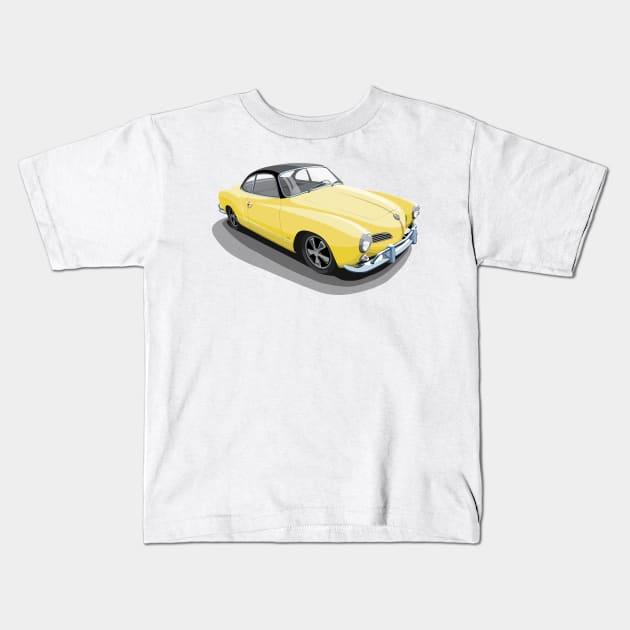 karmann ghia in yellow Kids T-Shirt by candcretro